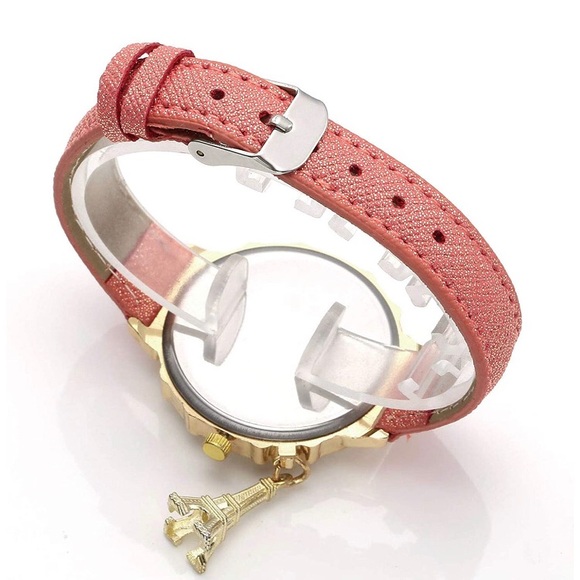 Fashion Tower Gold Watch W/ Tower Charm Pendant - Picture 5 of 6